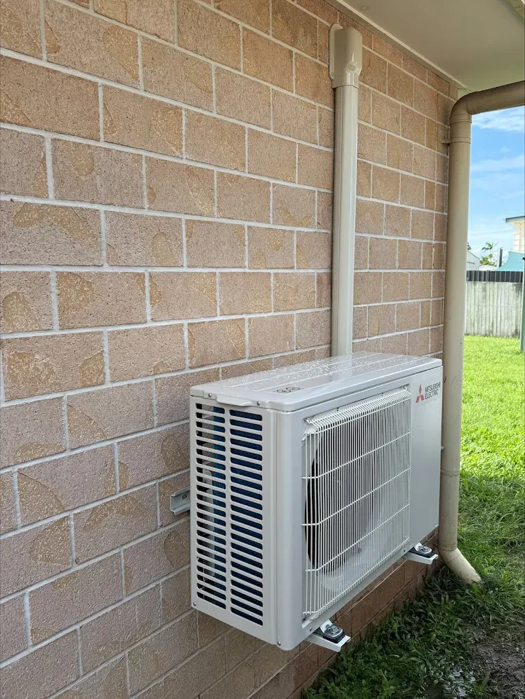 High-wall split system installation in a Moreton Bay home lounge room