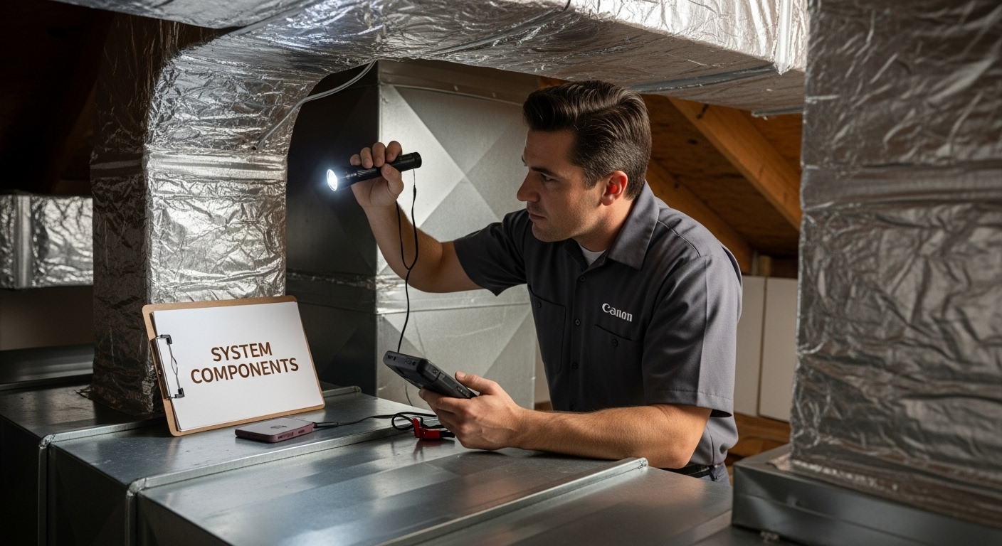 ducted aircon technician attic